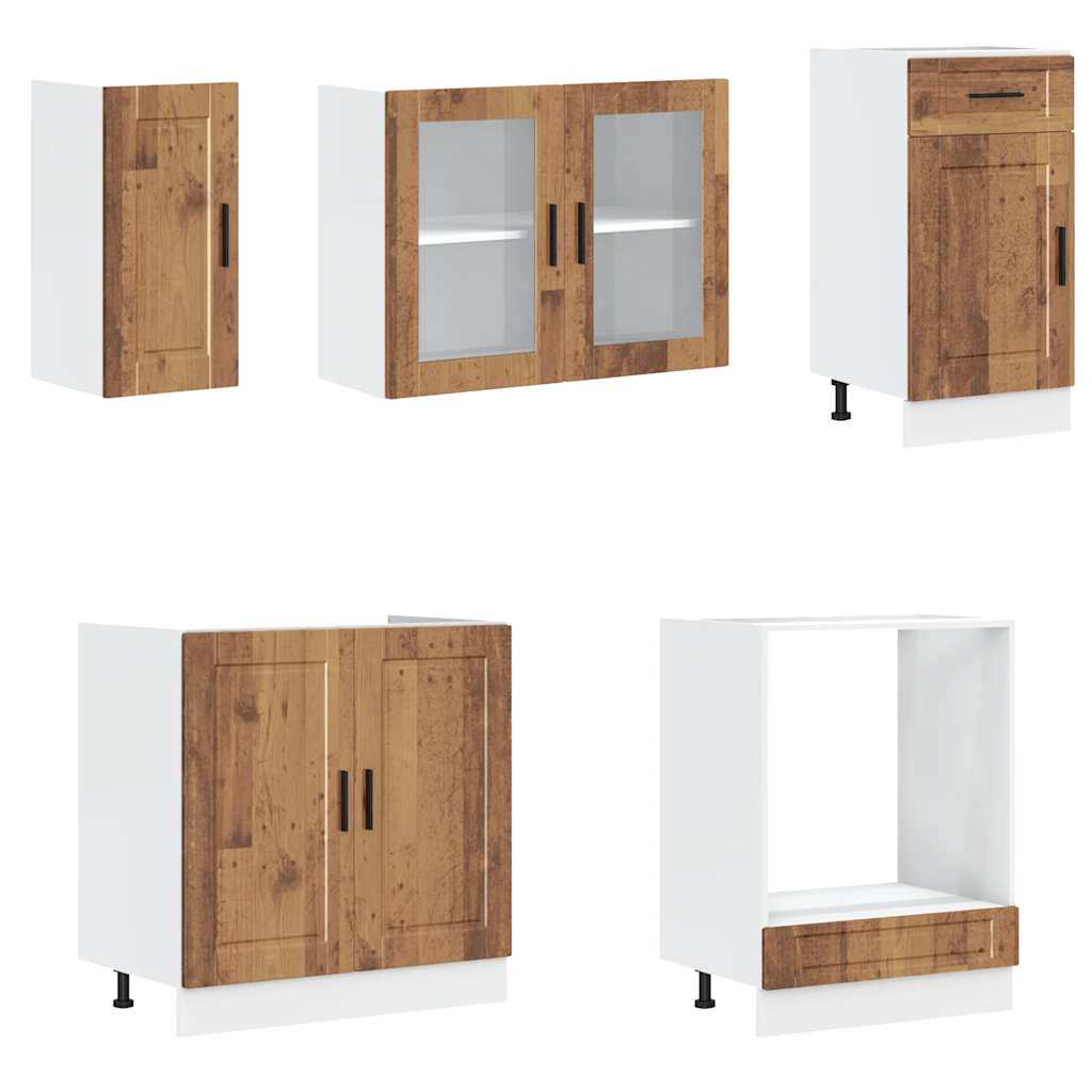 vidaXL 8 Piece Kitchen Cabinet Set Kalmar Old Wood Engineered Wood
