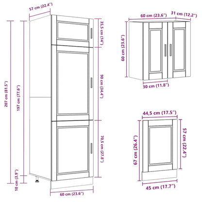 vidaXL 8 Piece Kitchen Cabinet Set Kalmar Artisan Oak Engineered Wood