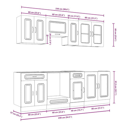 vidaXL 8 Piece Kitchen Cabinet Set Kalmar White Engineered Wood