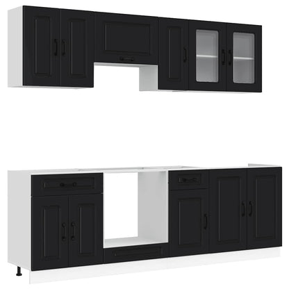 vidaXL 8 Piece Kitchen Cabinet Set "Kalmar" Black Engineered Wood