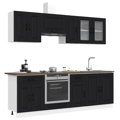 vidaXL 8 Piece Kitchen Cabinet Set "Kalmar" Black Engineered Wood