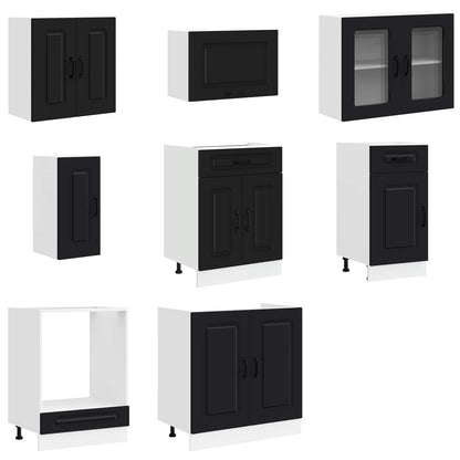 vidaXL 8 Piece Kitchen Cabinet Set "Kalmar" Black Engineered Wood