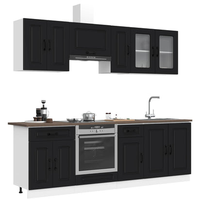 vidaXL 8 Piece Kitchen Cabinet Set "Kalmar" Black Engineered Wood