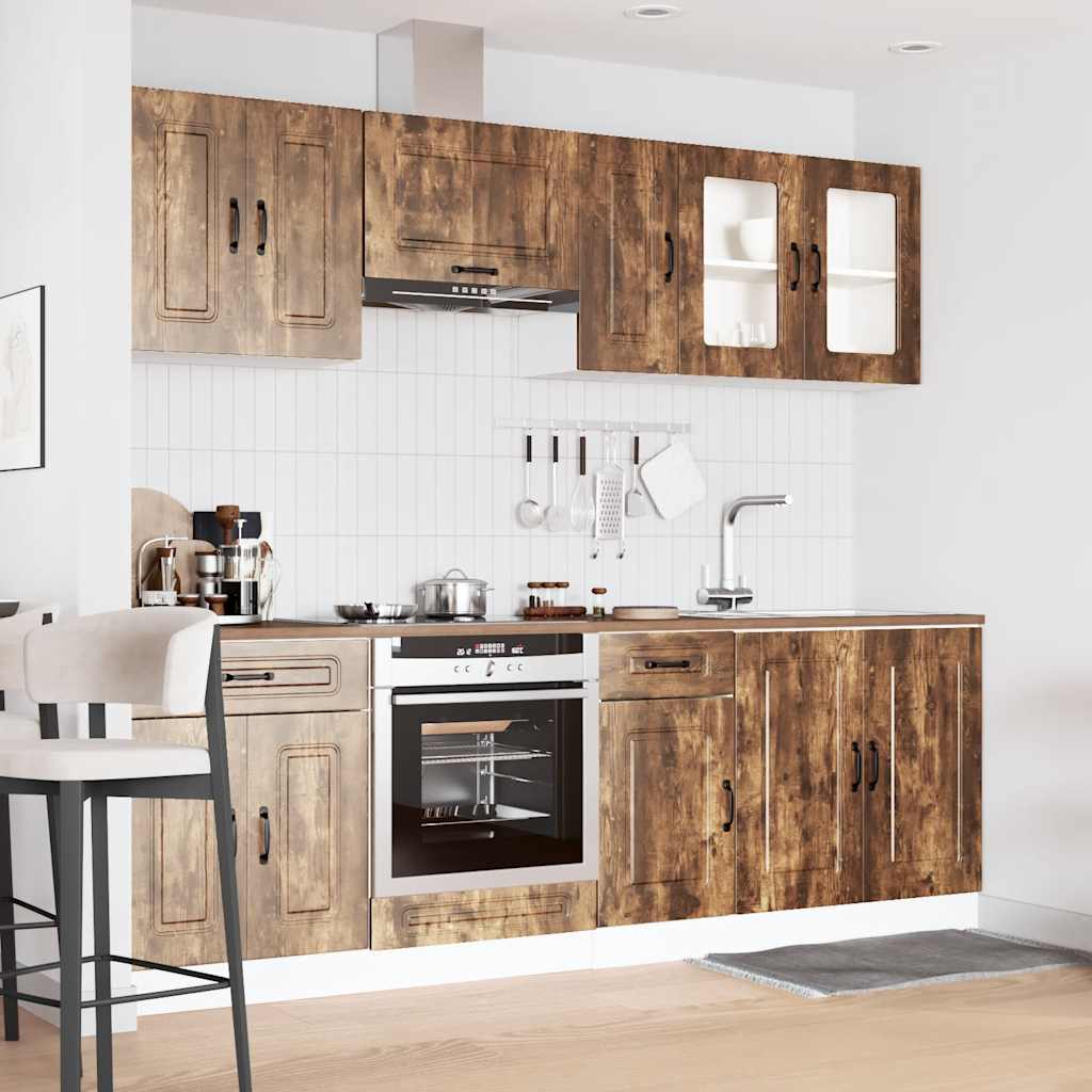 vidaXL 8 Piece Kitchen Cabinet Set "Kalmar" Smoked Oak Engineered Wood