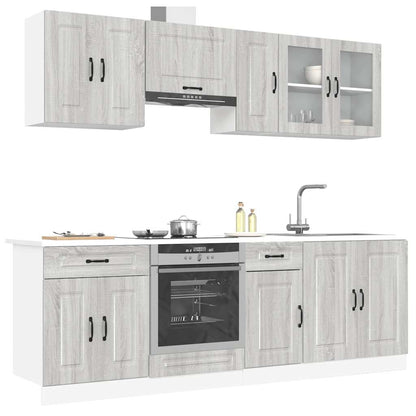 vidaXL 8 Piece Kitchen Cabinet Set Kalmar Grey Sonoma Engineered Wood