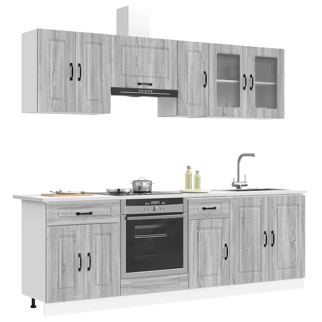 vidaXL 8 Piece Kitchen Cabinet Set "Kalmar" Grey Sonoma Engineered Wood