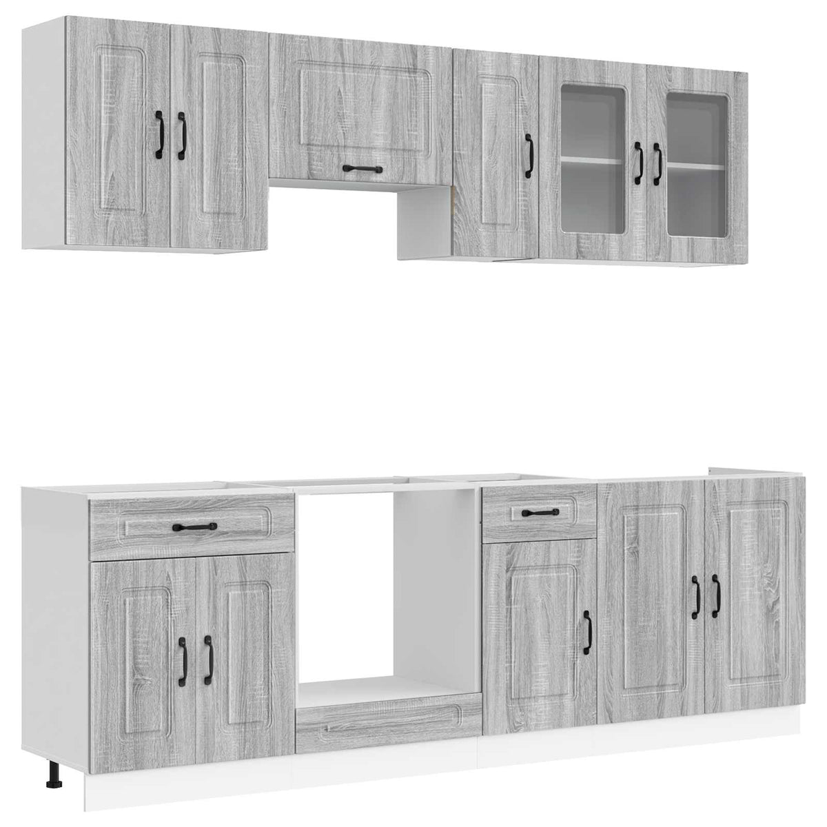 vidaXL 8 Piece Kitchen Cabinet Set "Kalmar" Grey Sonoma Engineered Wood