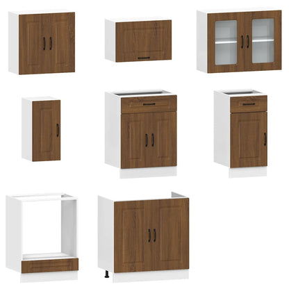 vidaXL 8 Piece Kitchen Cabinet Set Kalmar Brown Oak Engineered Wood