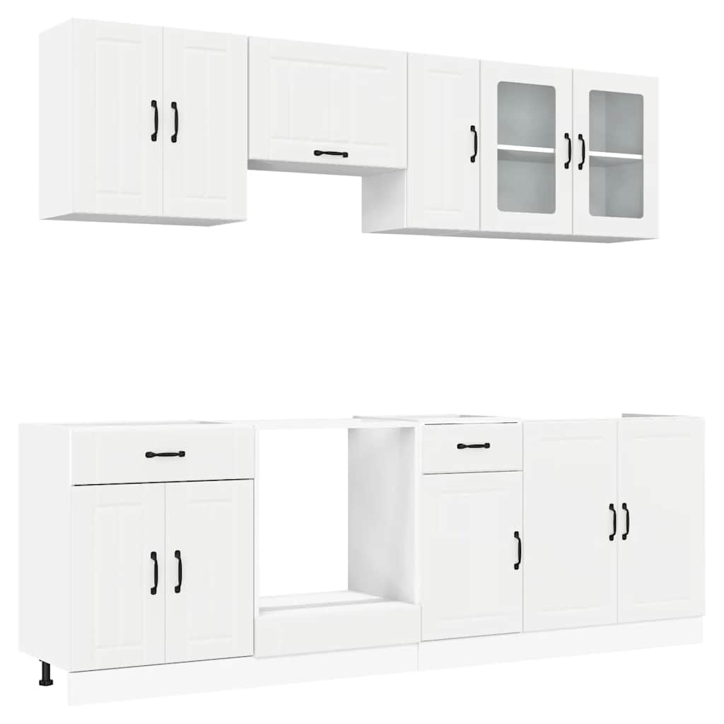 vidaXL 8 Piece Kitchen Cabinet Set Kalmar White Engineered Wood