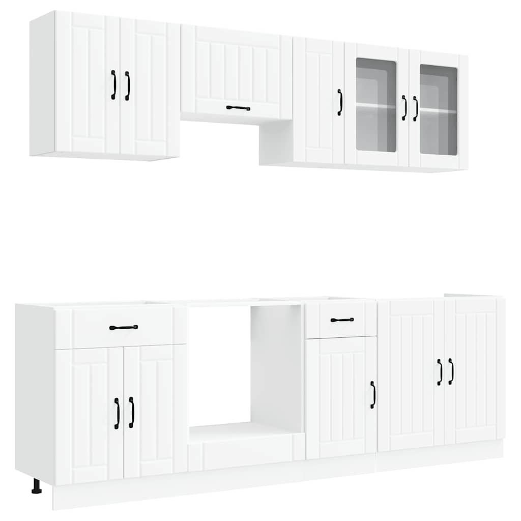 vidaXL 8 Piece Kitchen Cabinet Set "Kalmar" White Engineered Wood