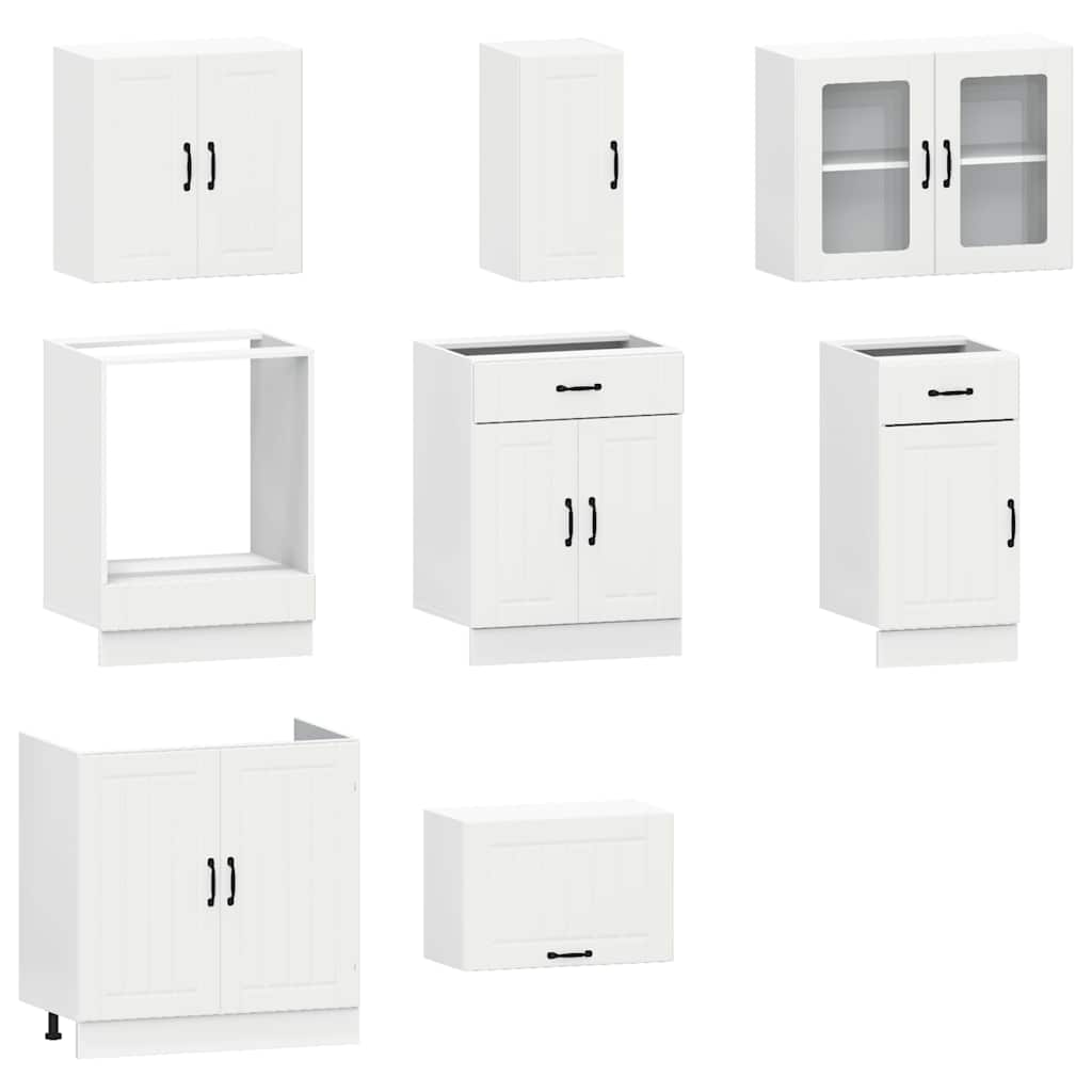 vidaXL 8 Piece Kitchen Cabinet Set Kalmar White Engineered Wood
