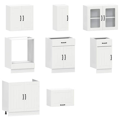 vidaXL 8 Piece Kitchen Cabinet Set Kalmar White Engineered Wood