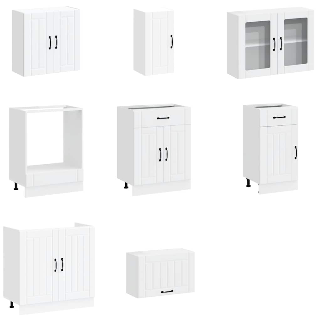 vidaXL 8 Piece Kitchen Cabinet Set "Kalmar" White Engineered Wood