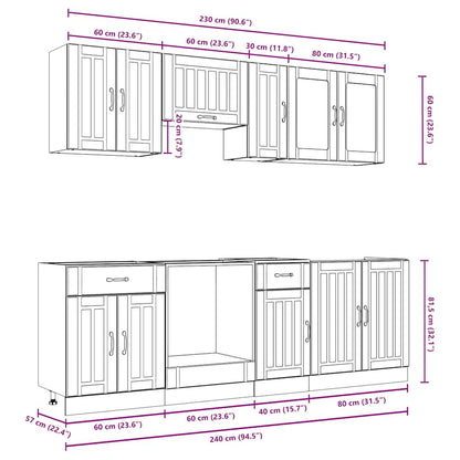 vidaXL 8 Piece Kitchen Cabinet Set Kalmar White Engineered Wood
