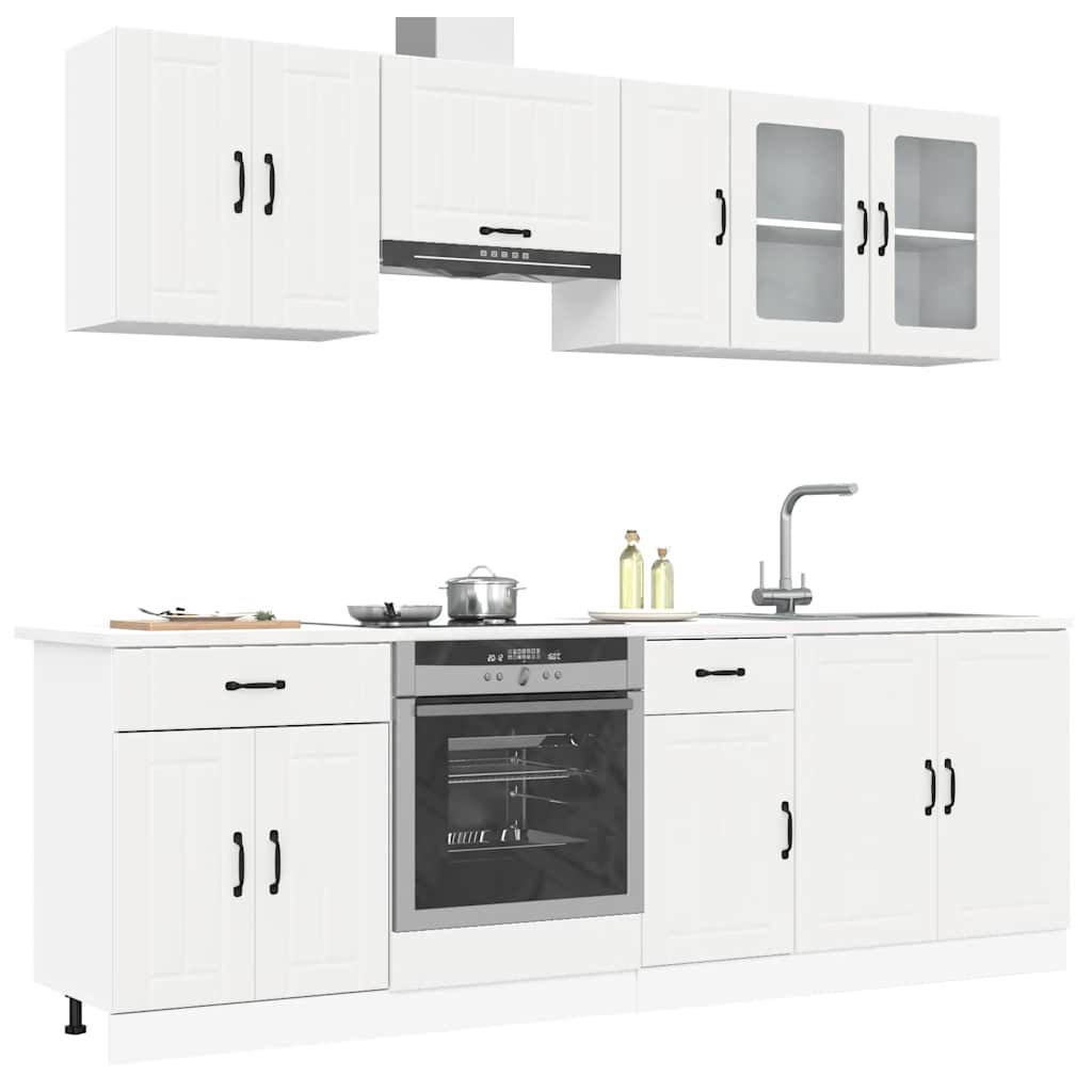 vidaXL 8 Piece Kitchen Cabinet Set Kalmar White Engineered Wood