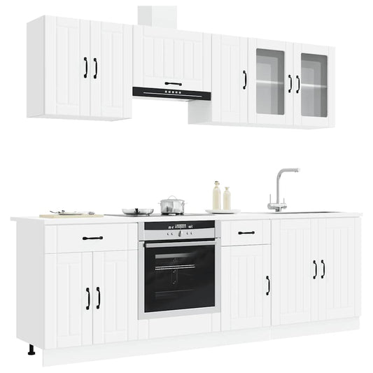 vidaXL 8 Piece Kitchen Cabinet Set "Kalmar" White Engineered Wood