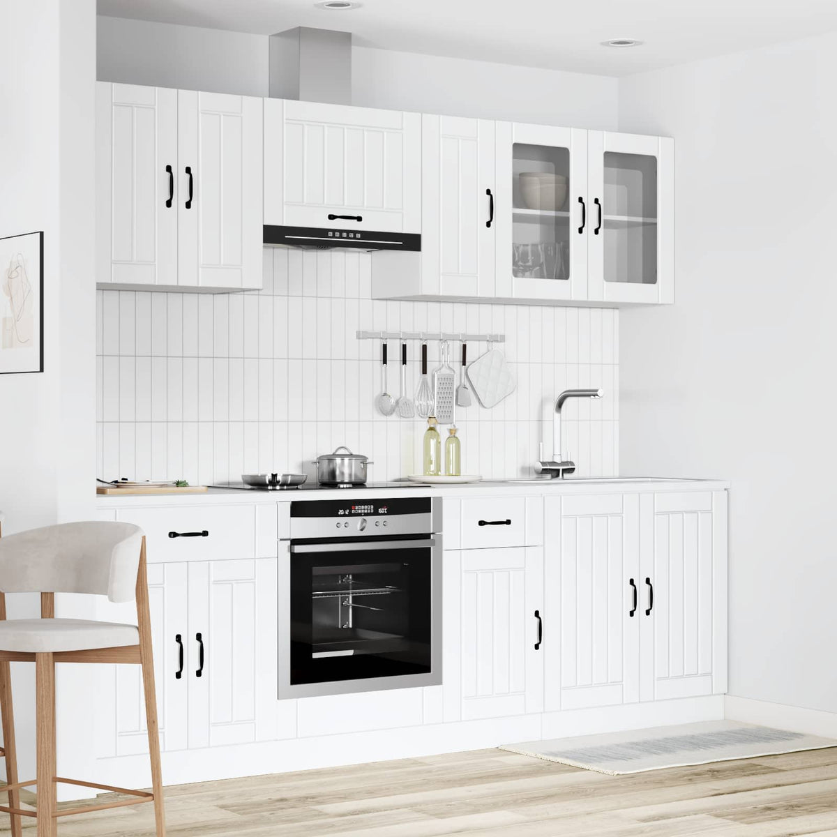 vidaXL 8 Piece Kitchen Cabinet Set "Kalmar" White Engineered Wood
