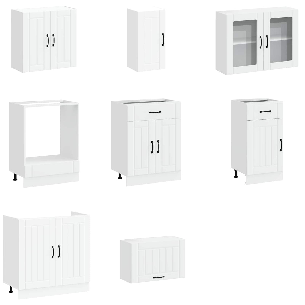vidaXL 8 Piece Kitchen Cabinet Set "Kalmar" White Engineered Wood