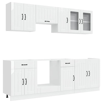 vidaXL 8 Piece Kitchen Cabinet Set "Lucca" High Gloss White