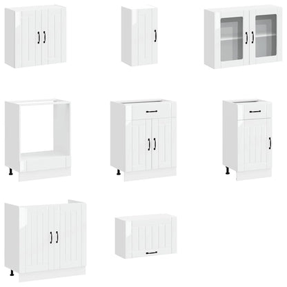 vidaXL 8 Piece Kitchen Cabinet Set "Lucca" High Gloss White