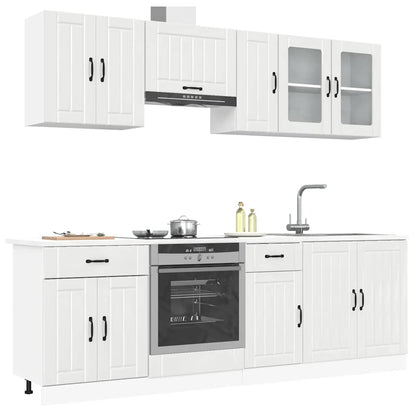 vidaXL 8 Piece Kitchen Cabinet Set Lucca High Gloss White Engineered Wood