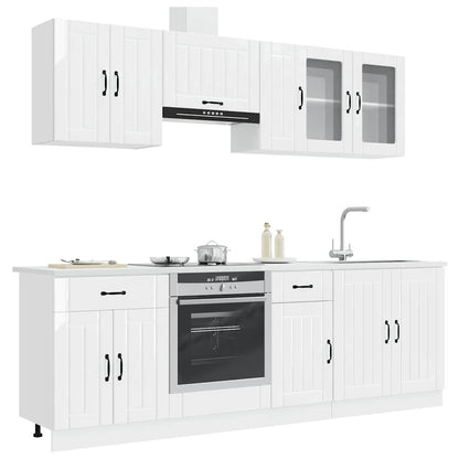 vidaXL 8 Piece Kitchen Cabinet Set "Lucca" High Gloss White