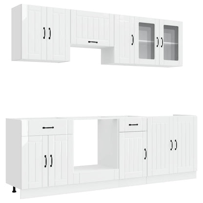 vidaXL 8 Piece Kitchen Cabinet Set "Lucca" High Gloss White