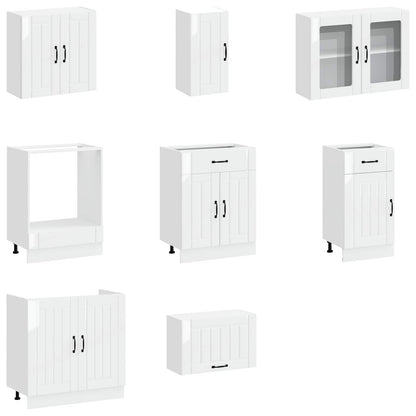 vidaXL 8 Piece Kitchen Cabinet Set "Lucca" High Gloss White