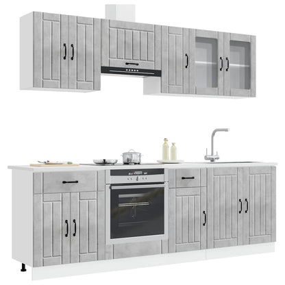 vidaXL 8 Piece Kitchen Cabinet Set "Lucca" Concrete Grey Engineered Wood