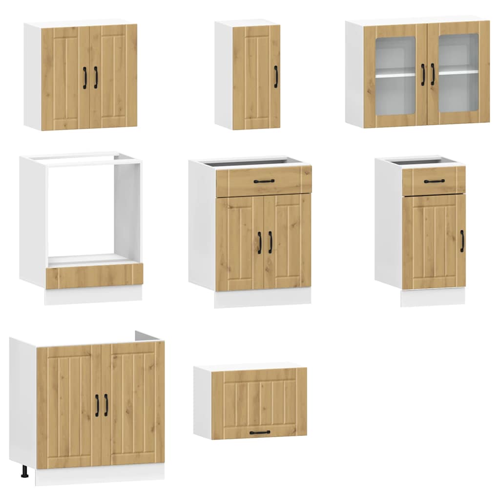 vidaXL 8 Piece Kitchen Cabinet Set "Kalmar" Artisan Oak Engineered Wood