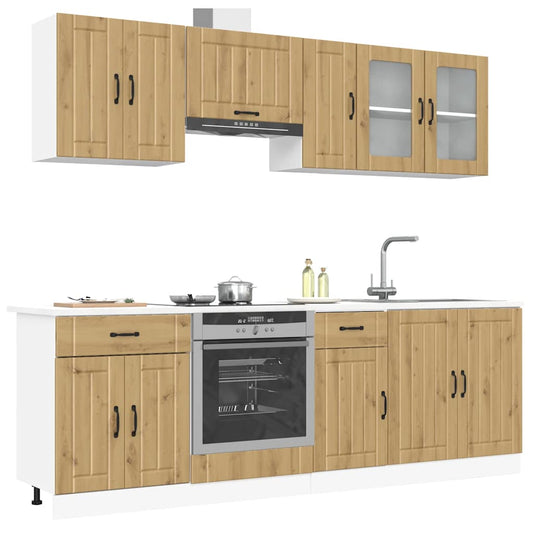 vidaXL 8 Piece Kitchen Cabinet Set "Kalmar" Artisan Oak Engineered Wood