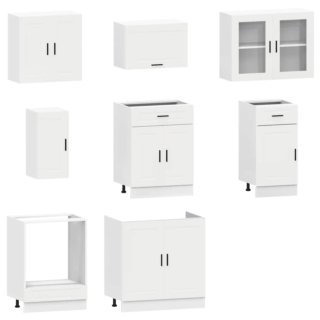 vidaXL 8 Piece Kitchen Cabinet Set Porto White Engineered Wood