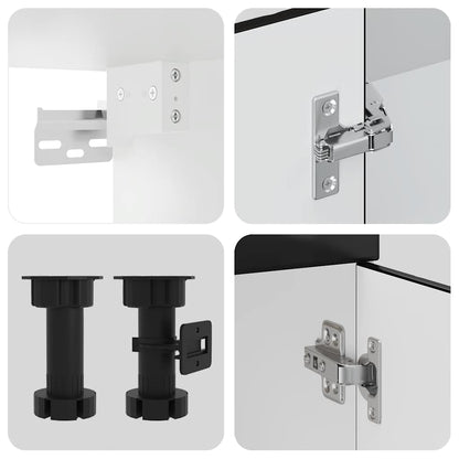 vidaXL 8 Piece Kitchen Cabinet Set Porto Black Engineered Wood