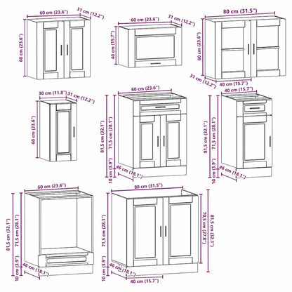 vidaXL 8 Piece Kitchen Cabinet Set Porto Sonoma Oak Engineered Wood