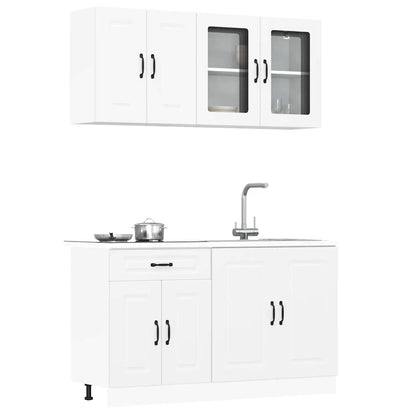 vidaXL 4 Piece Kitchen Cabinet Set Kalmar White Engineered Wood