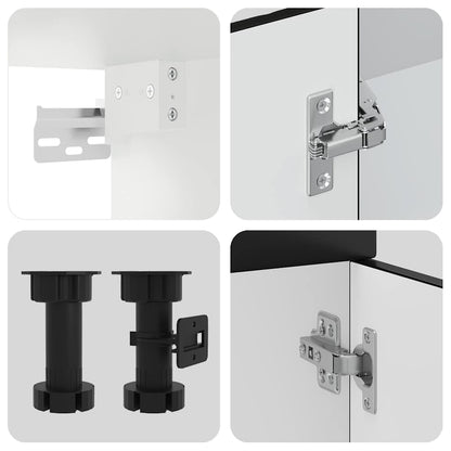 vidaXL 4 Piece Kitchen Cabinet Set Kalmar Black Engineered Wood
