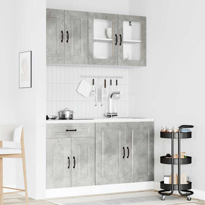 vidaXL 4 Piece Kitchen Cabinet Set "Kalmar" Concrete Grey Engineered Wood