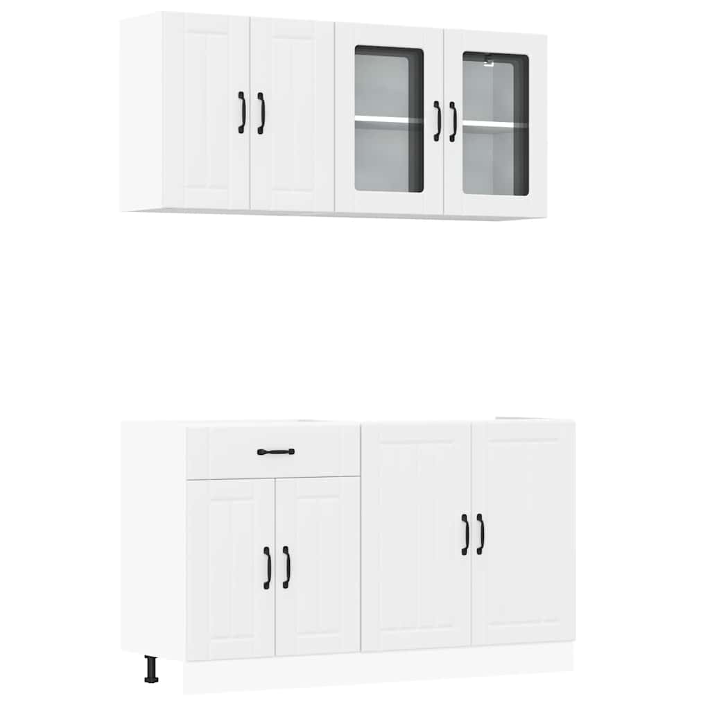 vidaXL 4 Piece Kitchen Cabinet Set Lucca White Engineered Wood