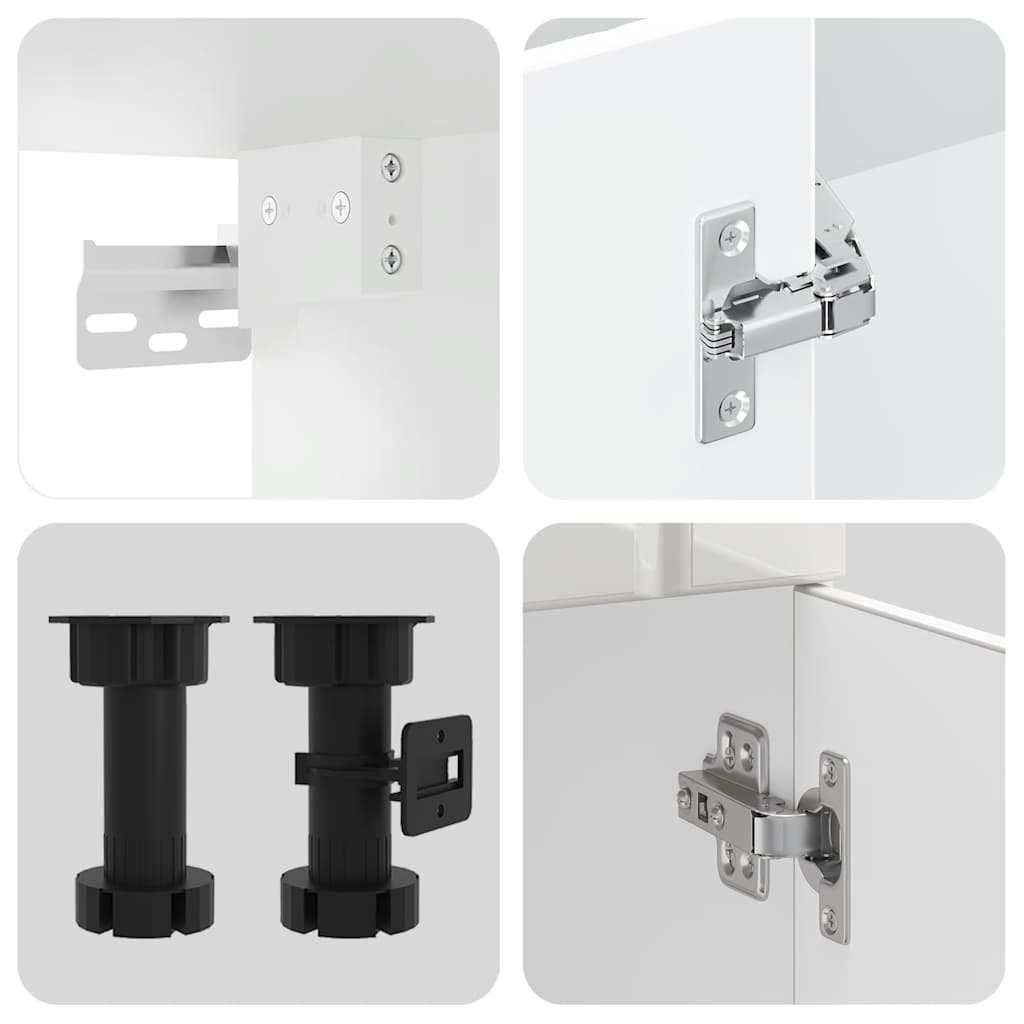 vidaXL 4 Piece Kitchen Cabinet Set Lucca High Gloss White Engineered Wood