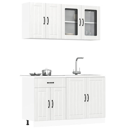vidaXL 4 Piece Kitchen Cabinet Set Lucca High Gloss White Engineered Wood