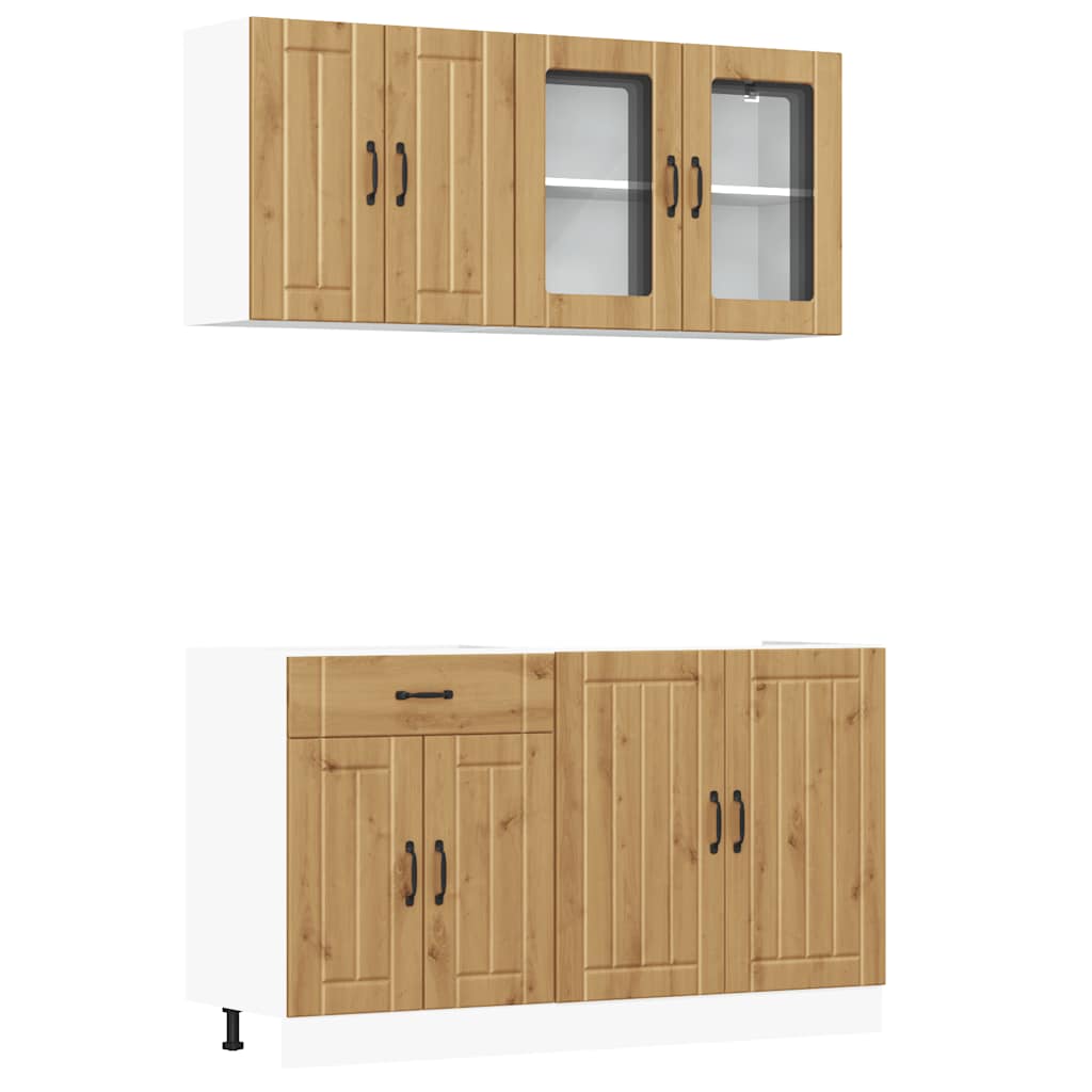 vidaXL 4 Piece Kitchen Cabinet Set "Kalmar" Artisan Oak Engineered Wood