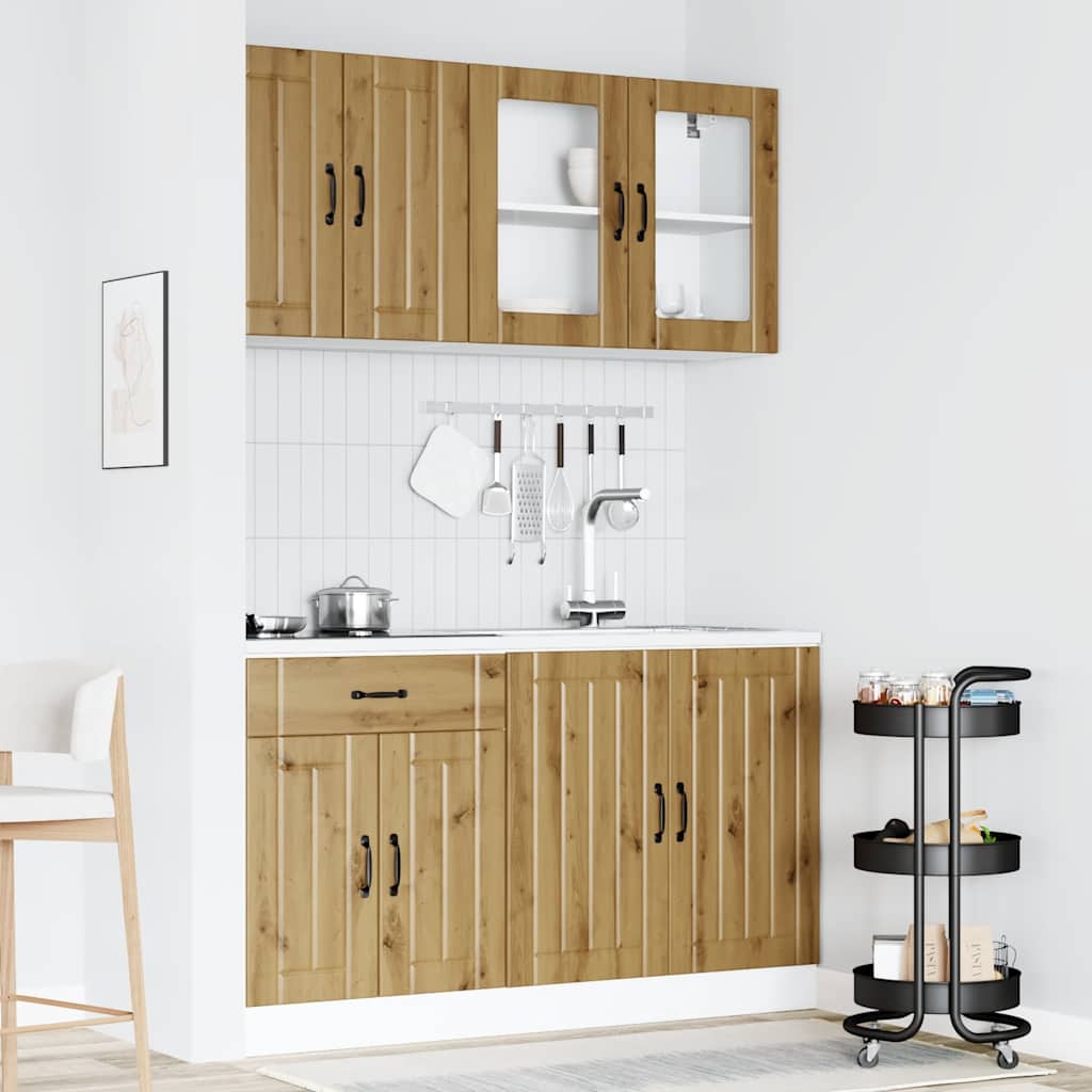 vidaXL 4 Piece Kitchen Cabinet Set "Kalmar" Artisan Oak Engineered Wood