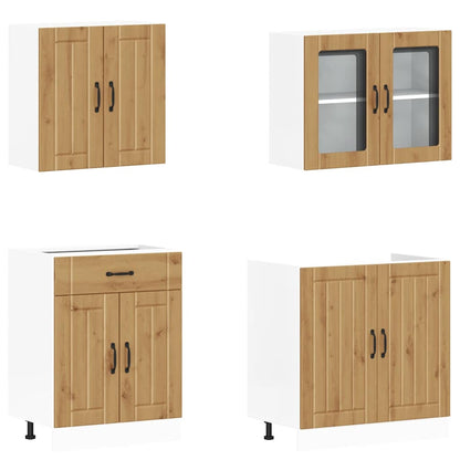 vidaXL 4 Piece Kitchen Cabinet Set "Kalmar" Artisan Oak Engineered Wood