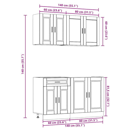 vidaXL 4 Piece Kitchen Cabinet Set Porto White Engineered Wood
