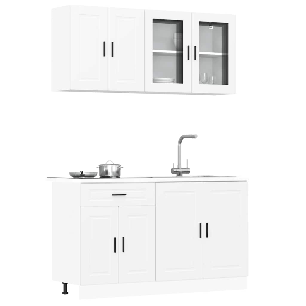 vidaXL 4 Piece Kitchen Cabinet Set Porto White Engineered Wood