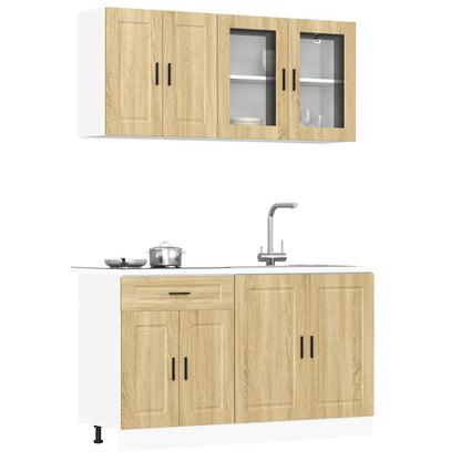 vidaXL 4 Piece Kitchen Cabinet Set Porto Sonoma Oak Engineered Wood