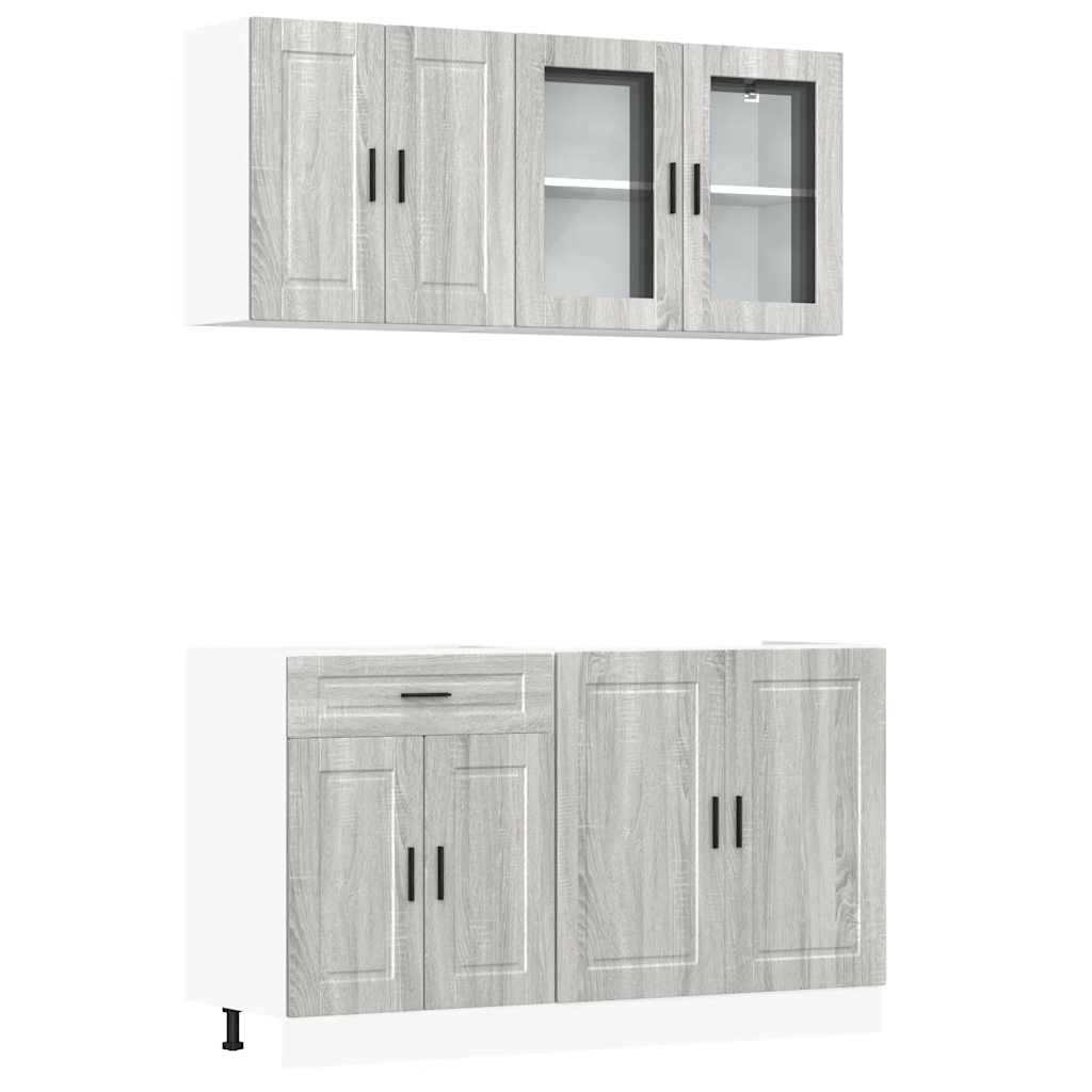 vidaXL 4 Piece Kitchen Cabinet Set Porto Grey Sonoma Engineered Wood
