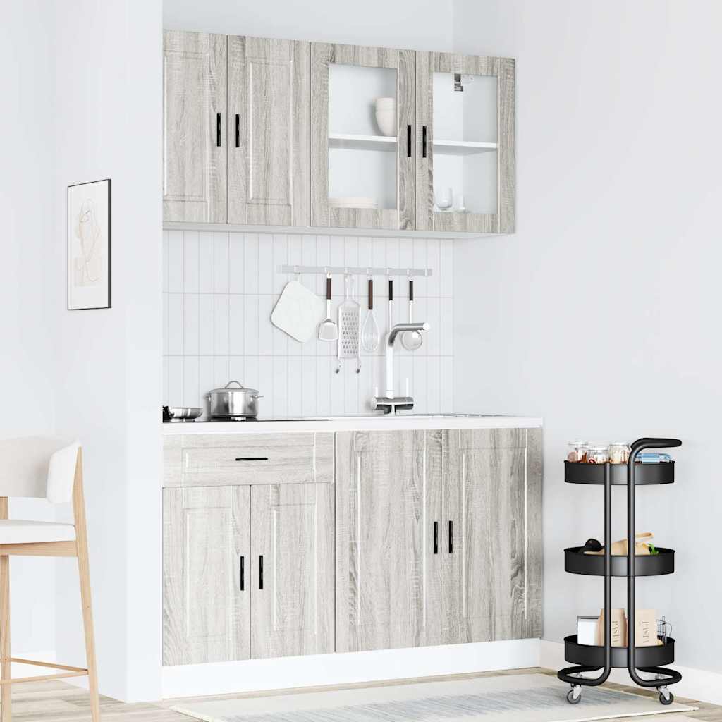 vidaXL 4 Piece Kitchen Cabinet Set Porto Grey Sonoma Engineered Wood