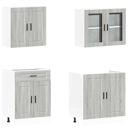 vidaXL 4 Piece Kitchen Cabinet Set Porto Grey Sonoma Engineered Wood