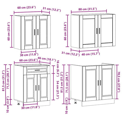 vidaXL 4 Piece Kitchen Cabinet Set Porto Grey Sonoma Engineered Wood